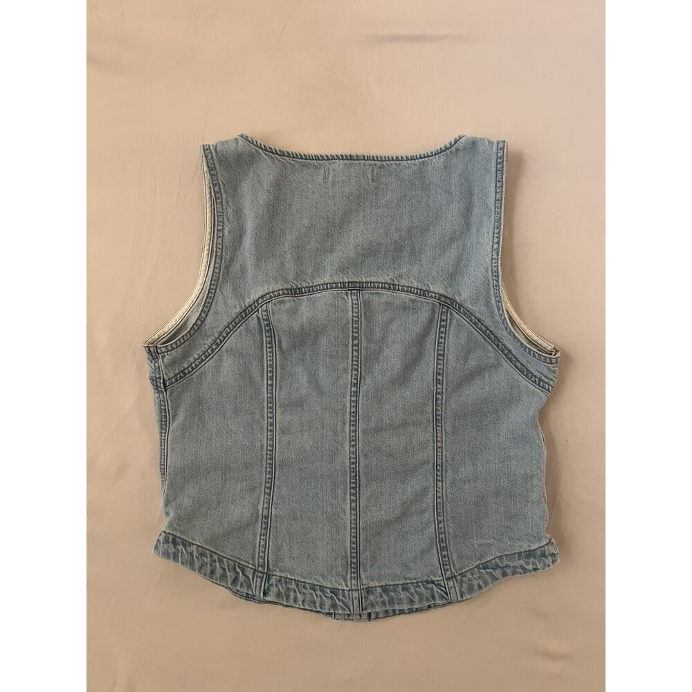 Madewell Fitted Blue Denim Vest Top Size 10 - Picture 6 of 7